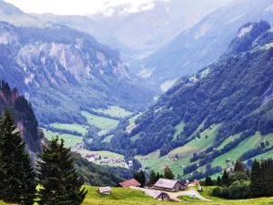 The Weisstannen village and on the Weisstannental valley