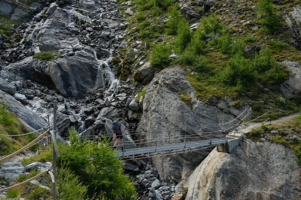 Many bridges like this appear on the Haute Route