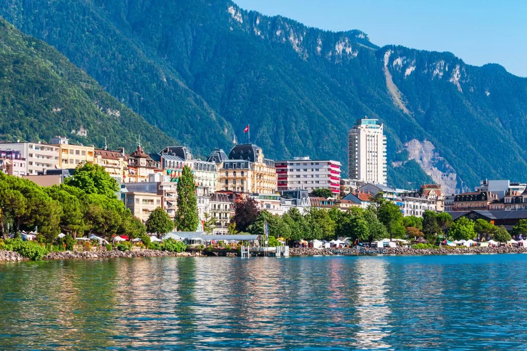Montreux stad vid Genèvesjön