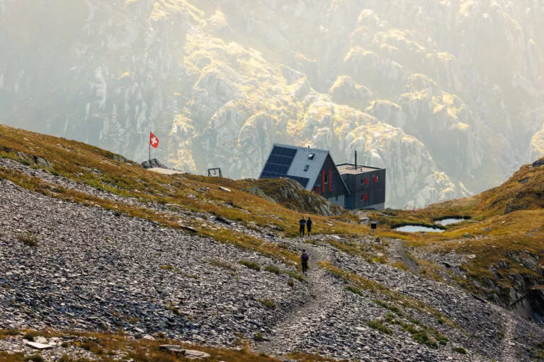 mountain hut Capanna Scaletta, Ticino in the swiss alps
