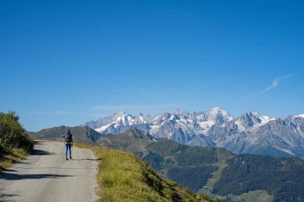 Enkele van de laatste blikken op het Mont Blanc-massief
